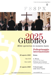 Locandina con il programma del Giubileo 2025 - FSSPX